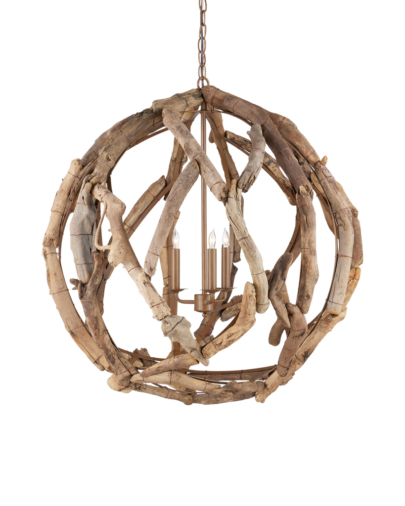 Currey & Co Driftwood Orb Chandelier | 9078