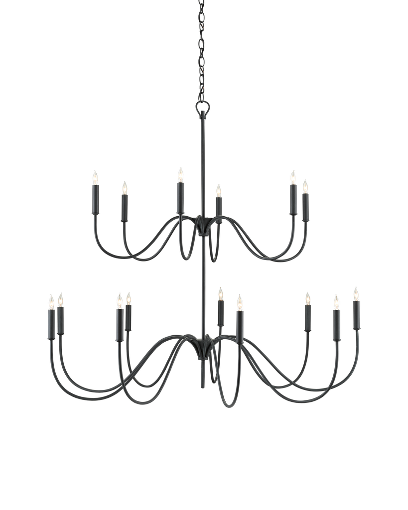 Currey & Co Tirrell Medium Black Chandelier | 9000-0654