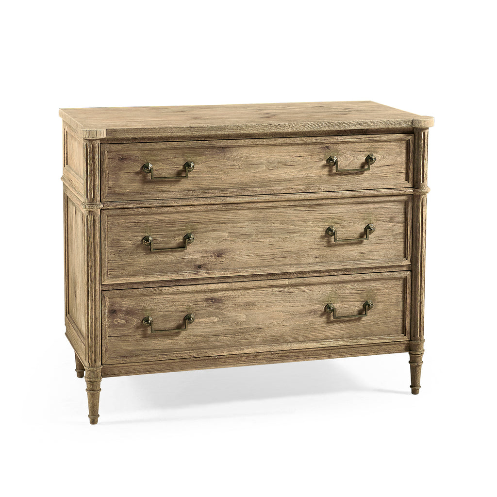 Timeless Kalpa Louis Xvi Drawer Chest In Stripped Brown Chestnut | Jonathan Charles - 003-3-262-WNC