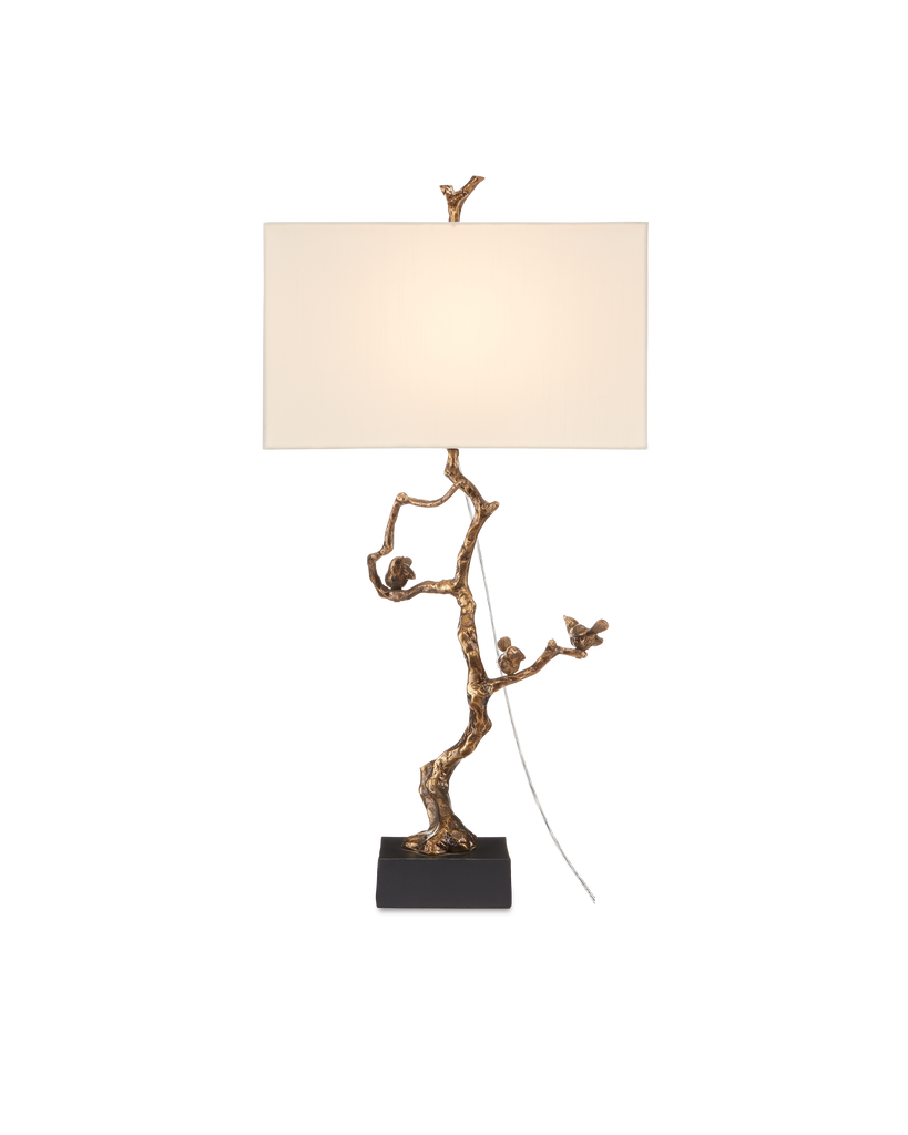 Currey & Co Shadows Brass Table Lamp | 6000-0695