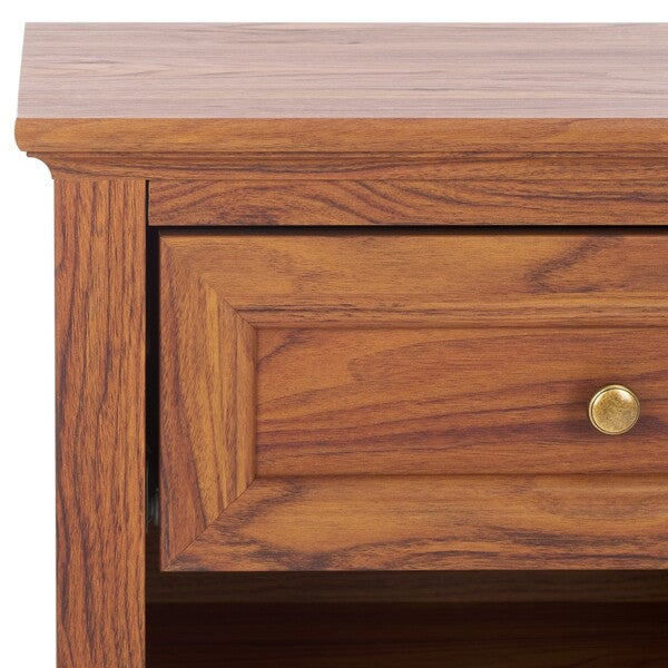 Sondra Nightstand | Safavieh - NST9609 - Walnut / Gold