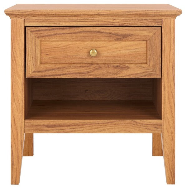 Sondra Nightstand | Safavieh - NST9609 - Oak / Gold