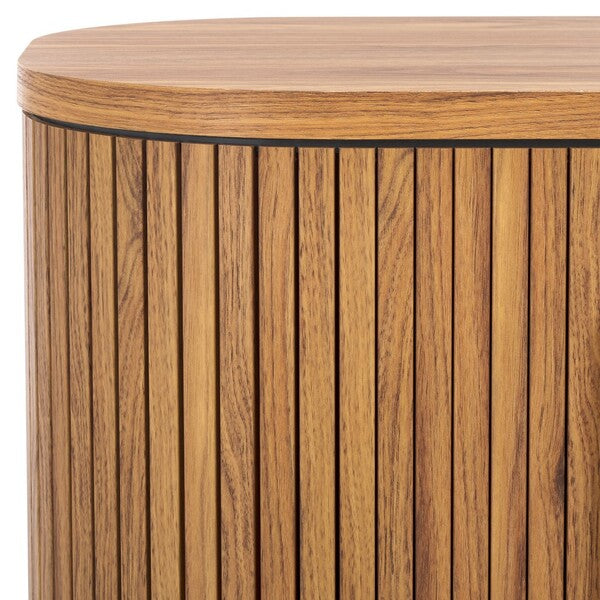 Tealla 2 Tambour Door Nightstand | Safavieh - NST9609 - Oak / Gold