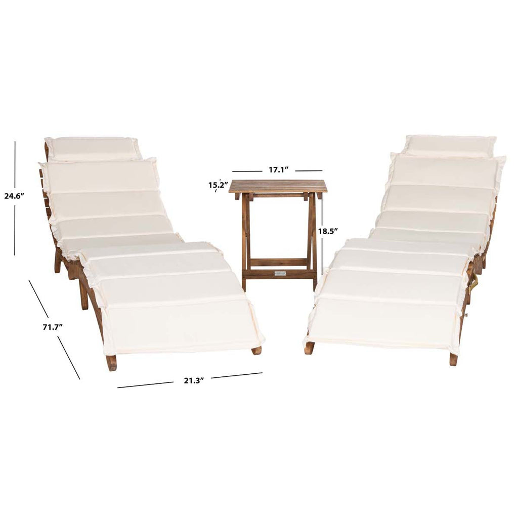 Pacifica 3 Piece Lounge Set | Safavieh - Natural / Beige