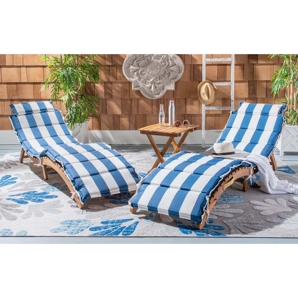 Pacifica 3 Piece Lounge Set | Safavieh - Natural / Navy Stripe