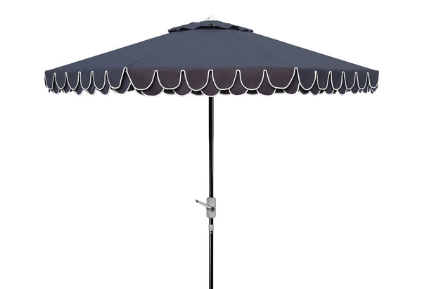 uv-resistant-elegant-valance-9ft-auto-umbrella-safavieh-pat8006-Dark Navy / White