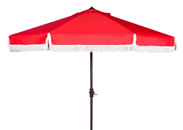 milan-fringe-9ft-crank-outdoor-push-button-umbrella-safavieh-pat8008-Red / White