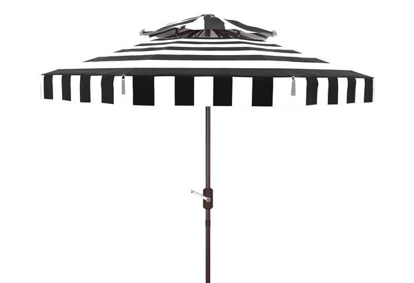 elsa-fashion-line-9ft-double-top-umbrella-safavieh-pat8203-Black/White