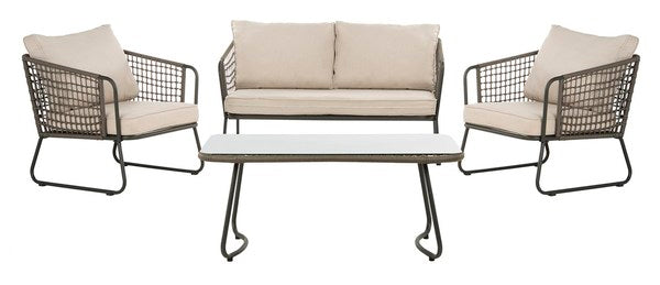 Safavieh Benjin 4 Piece Living Set - Grey/Beige