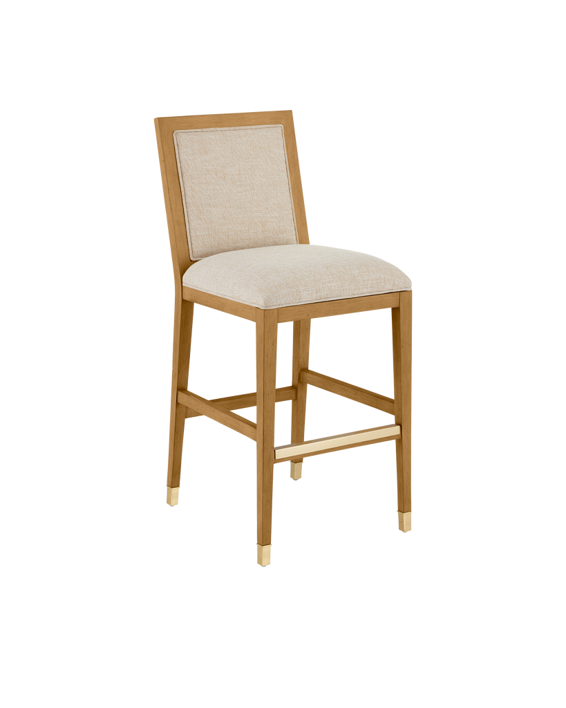 Currey & Co Santos Sea Sand Bar Stool, Liller Malt | 7000-0912