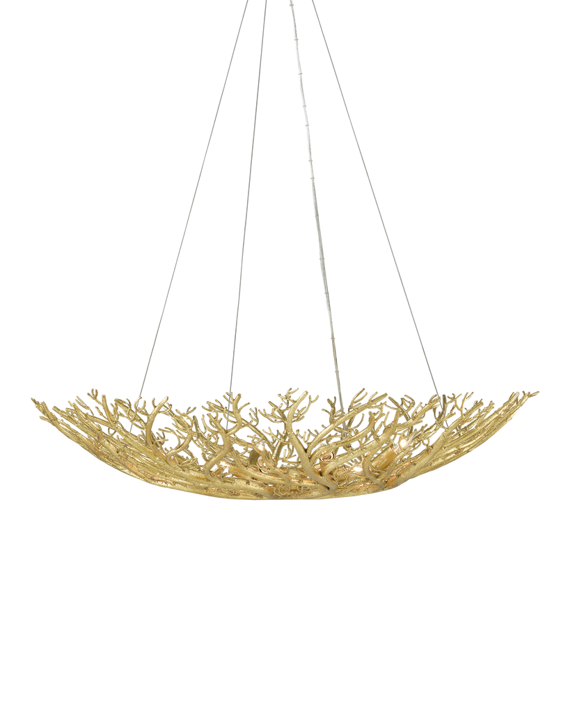 Currey & Co Sea Fan Gold Bowl Chandelier | 9000-0780