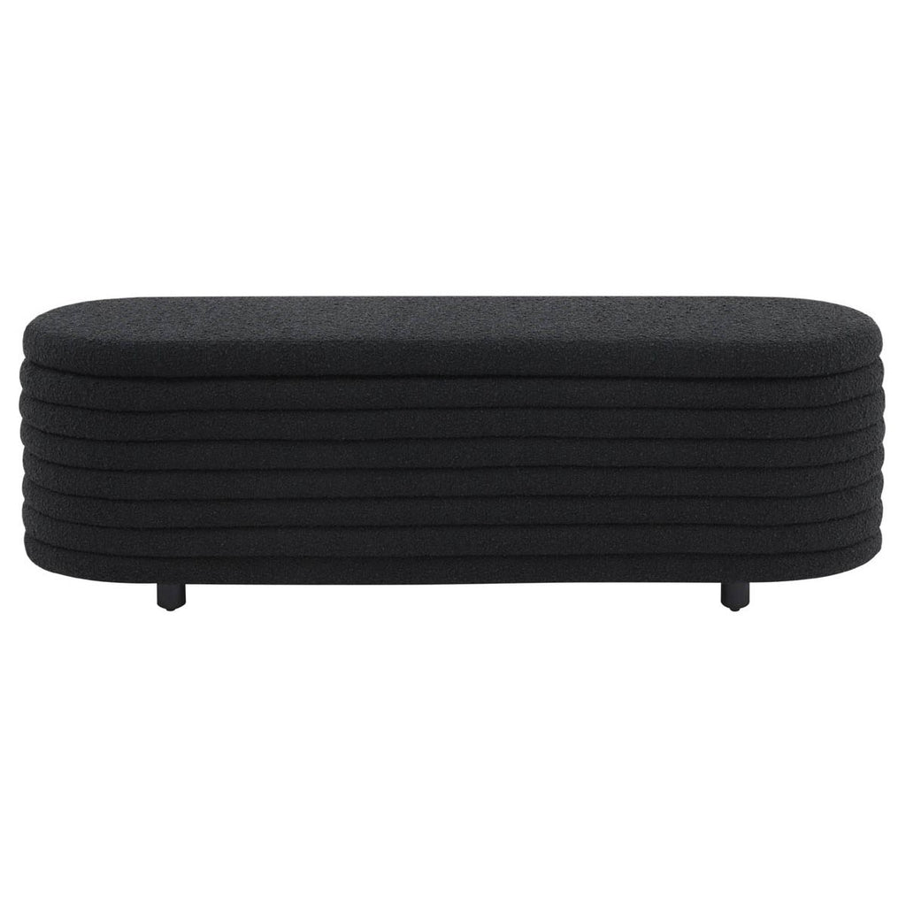 Safavieh Couture Jaymie Storage Bench, SFV5040 - Black / Black - Black / Black