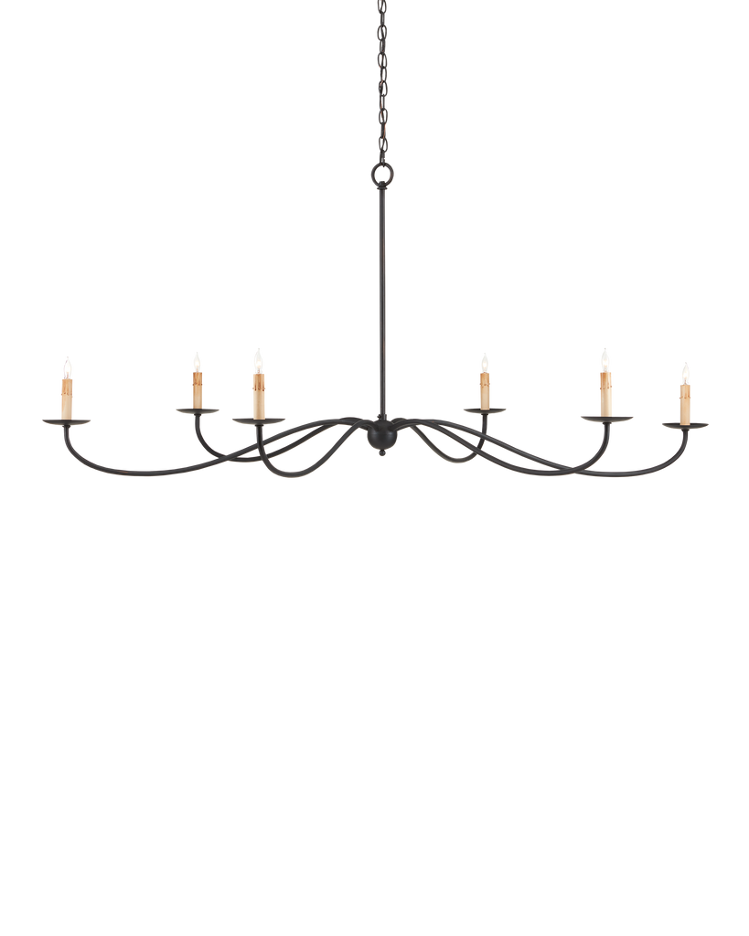 Currey & Co Saxon Large Black Chandelier | 9267