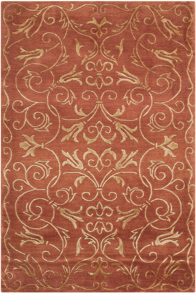 Safavieh Tibetan Rug Collection TB417C - Rust / Gold