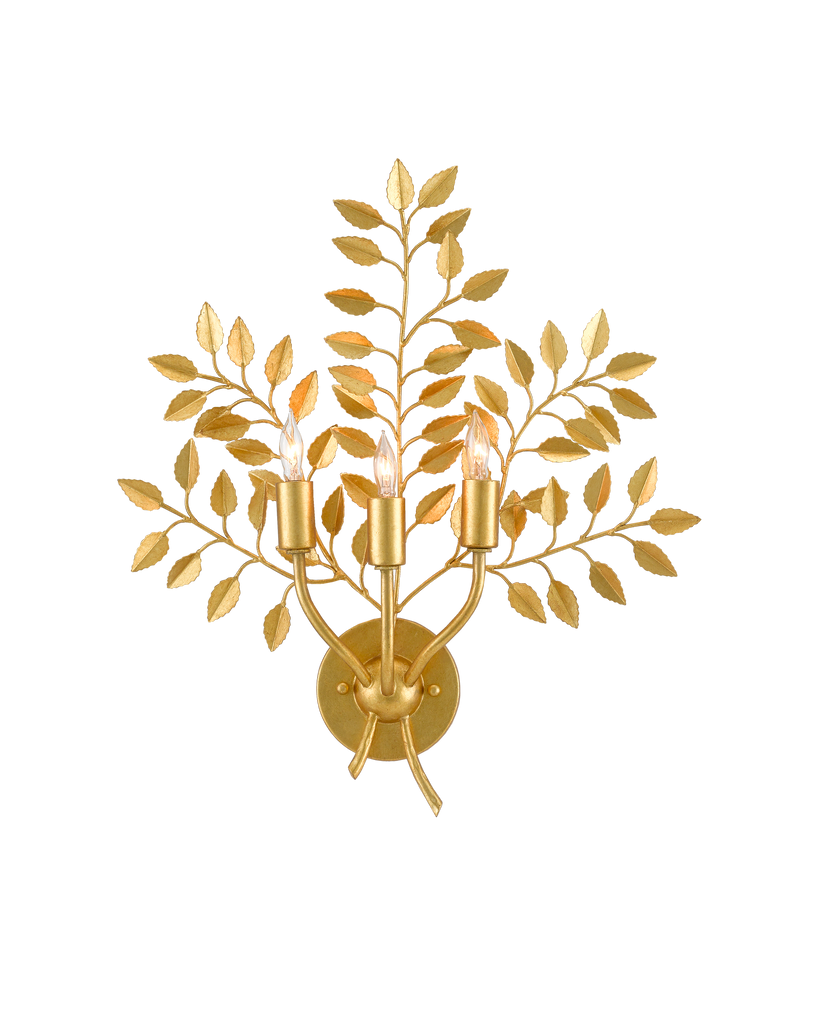 Huckleberry Gold Wall Sconce | Currey & Co - 5000-0190