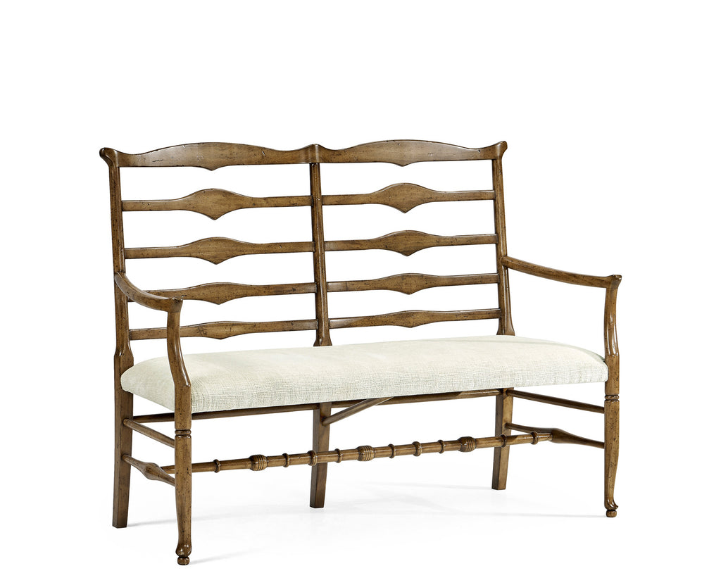 Casual Accents Medium Driftwood Ladderback Bench, Uph | Jonathan Charles - 492803-DTM-F400