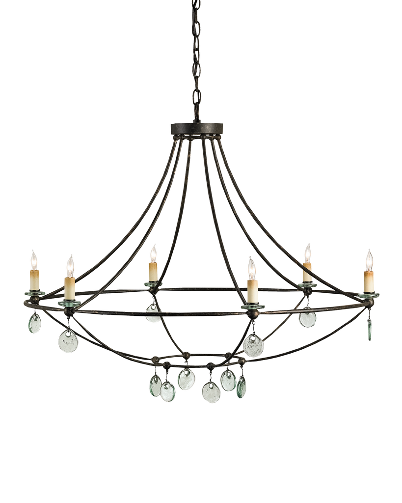 Currey & Co Novella Large Black Chandelier | 9921