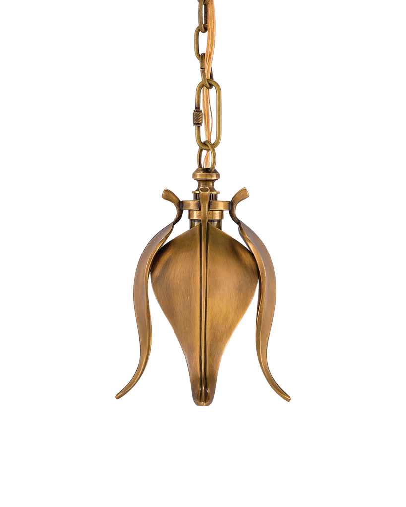 Currey & Co Iota Brass Pendant | 9000-0347