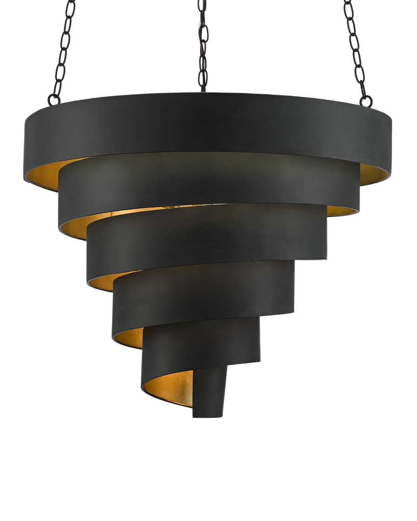 Currey & Co Chiffonade Large Black Pendant | 9000-0497