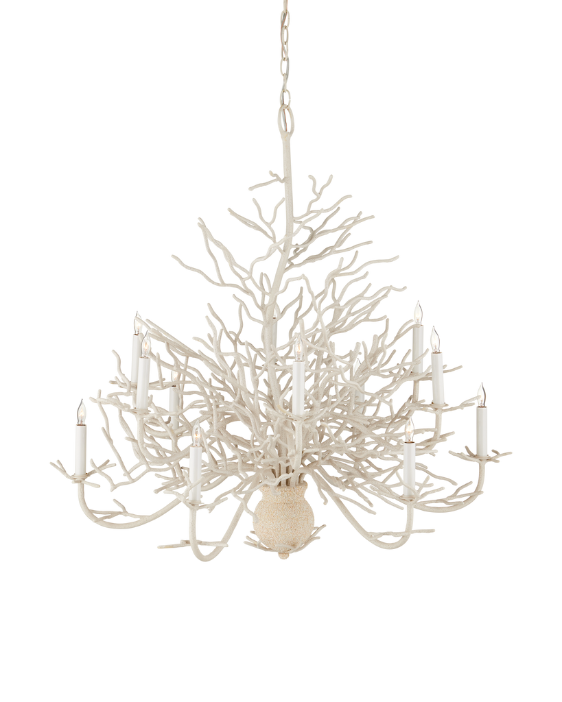 Currey & Co Seaward Large White Chandelier | 9188