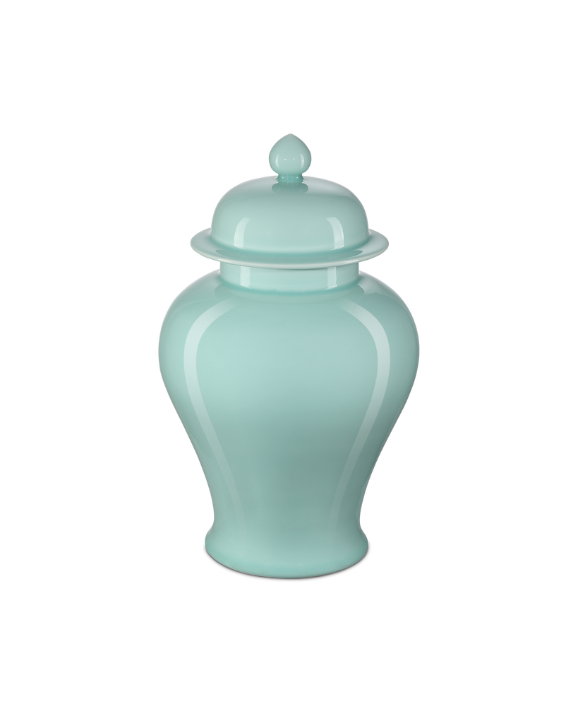 Currey & Co Celadon Medium Green Temple Jar | 1200-0673