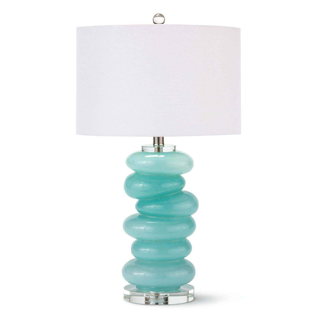 Regina Andrew Stacked Pebble Glass Table Lamp (Aqua)