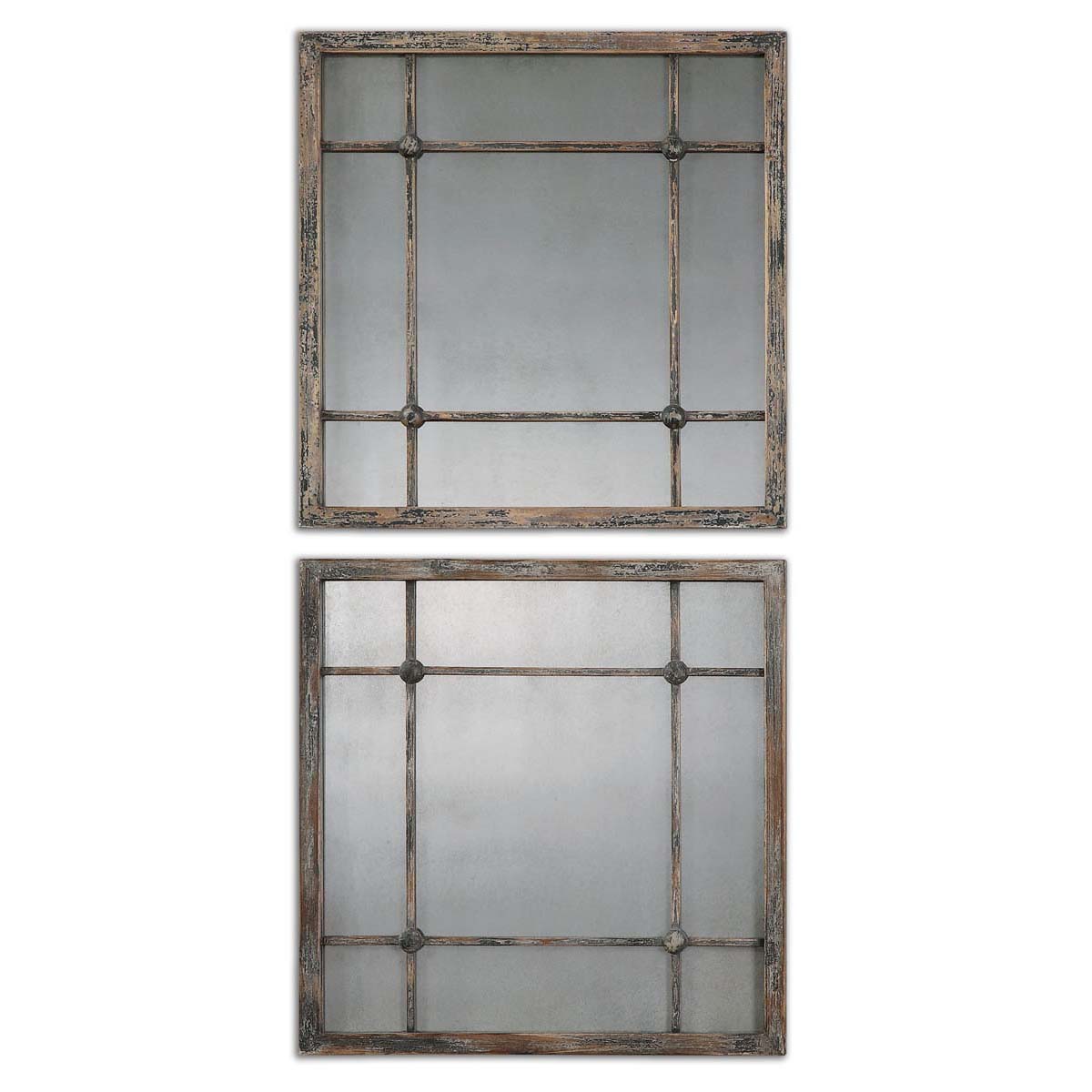 Uttermost Matty Antiqued Square Mirrors (Set of 2)