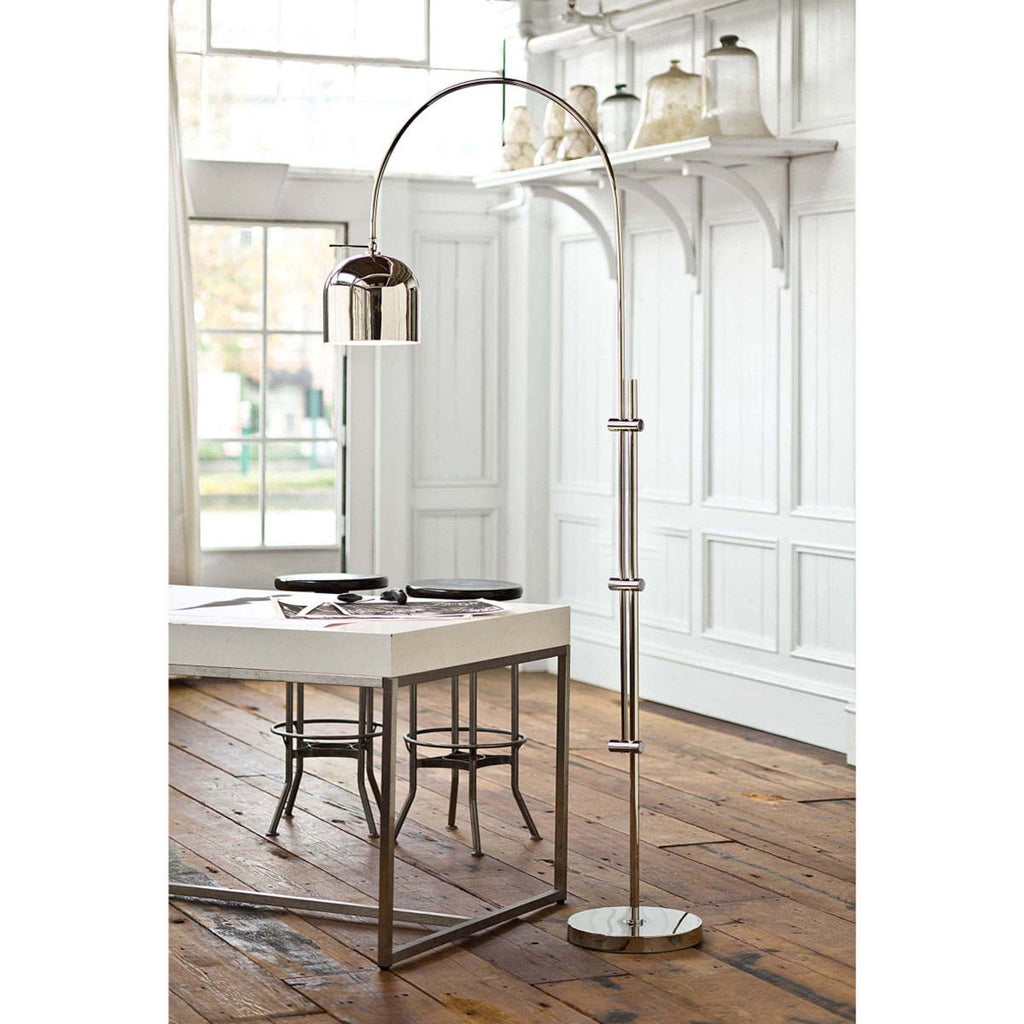 Regina Andrew Arc Floor Lamp With Metal Shade (Polished Nickel)