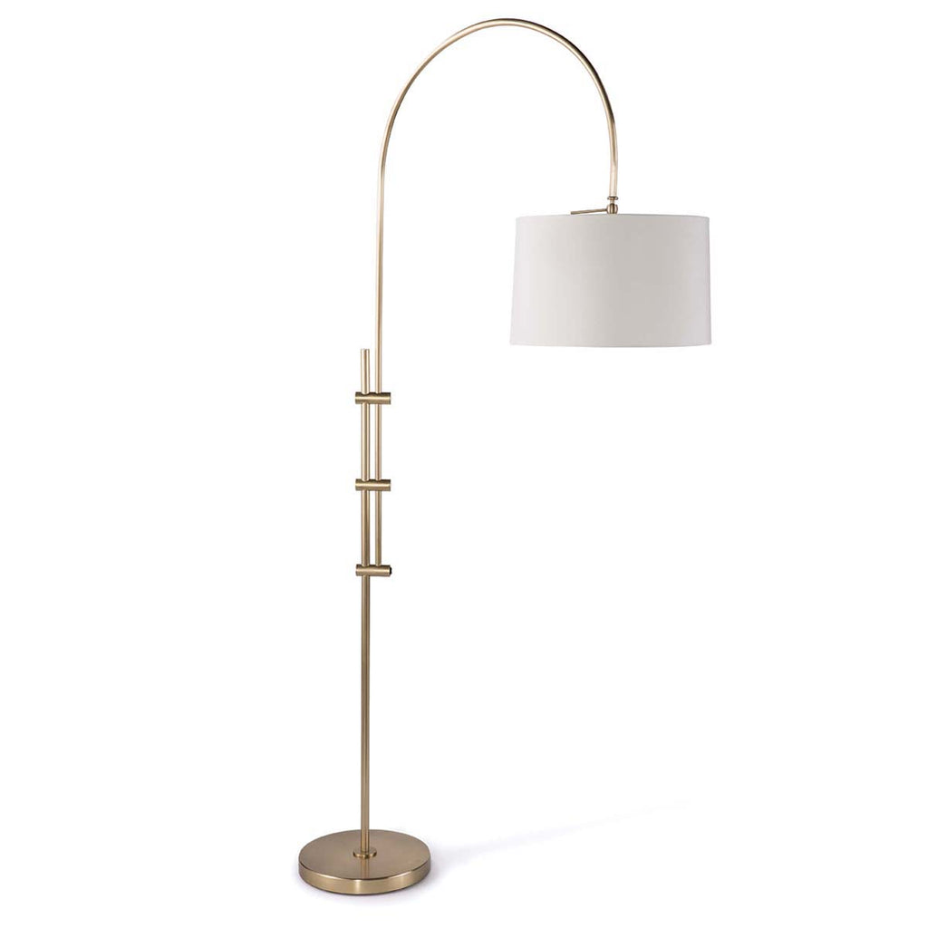 Regina Andrew Arc Floor Lamp With Fabric Shade (Natural Brass)