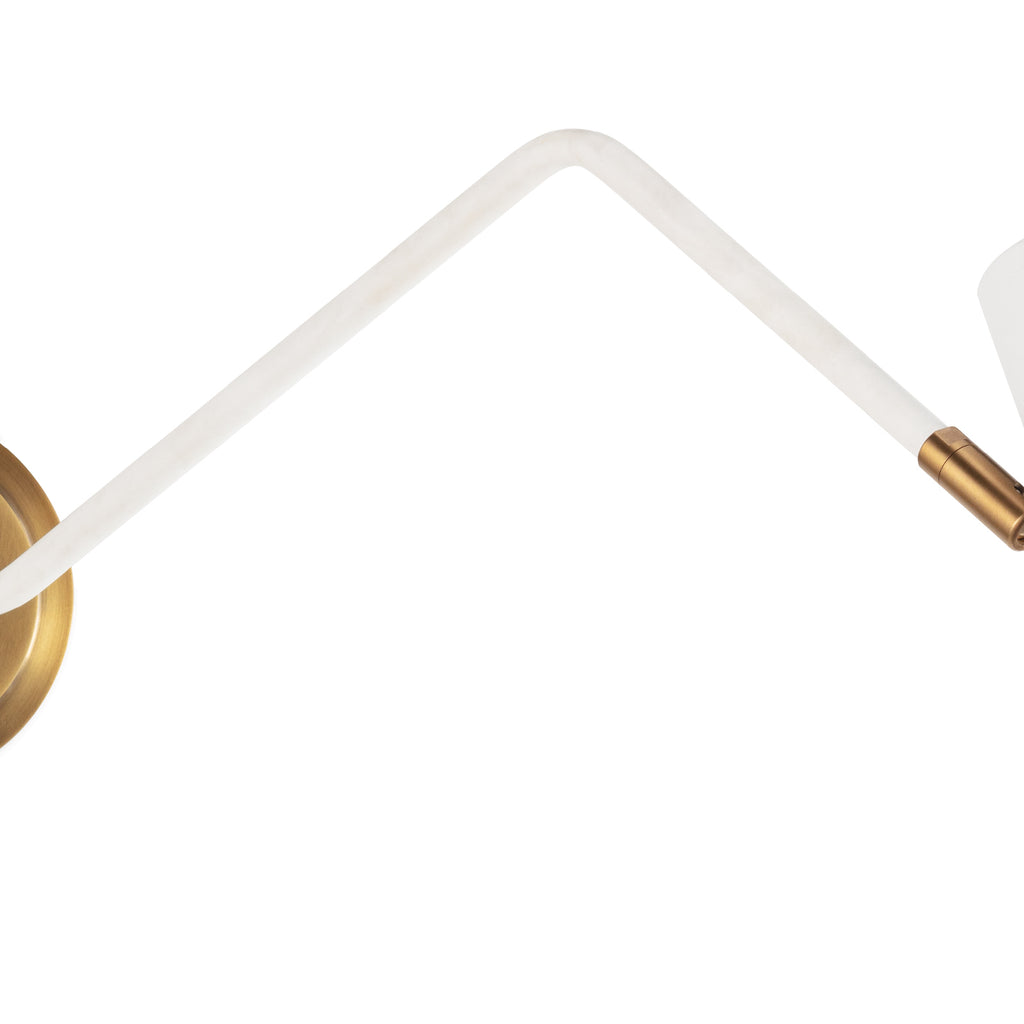 Regina Andrew Spyder Single Arm Sconce (White and Natural Brass)