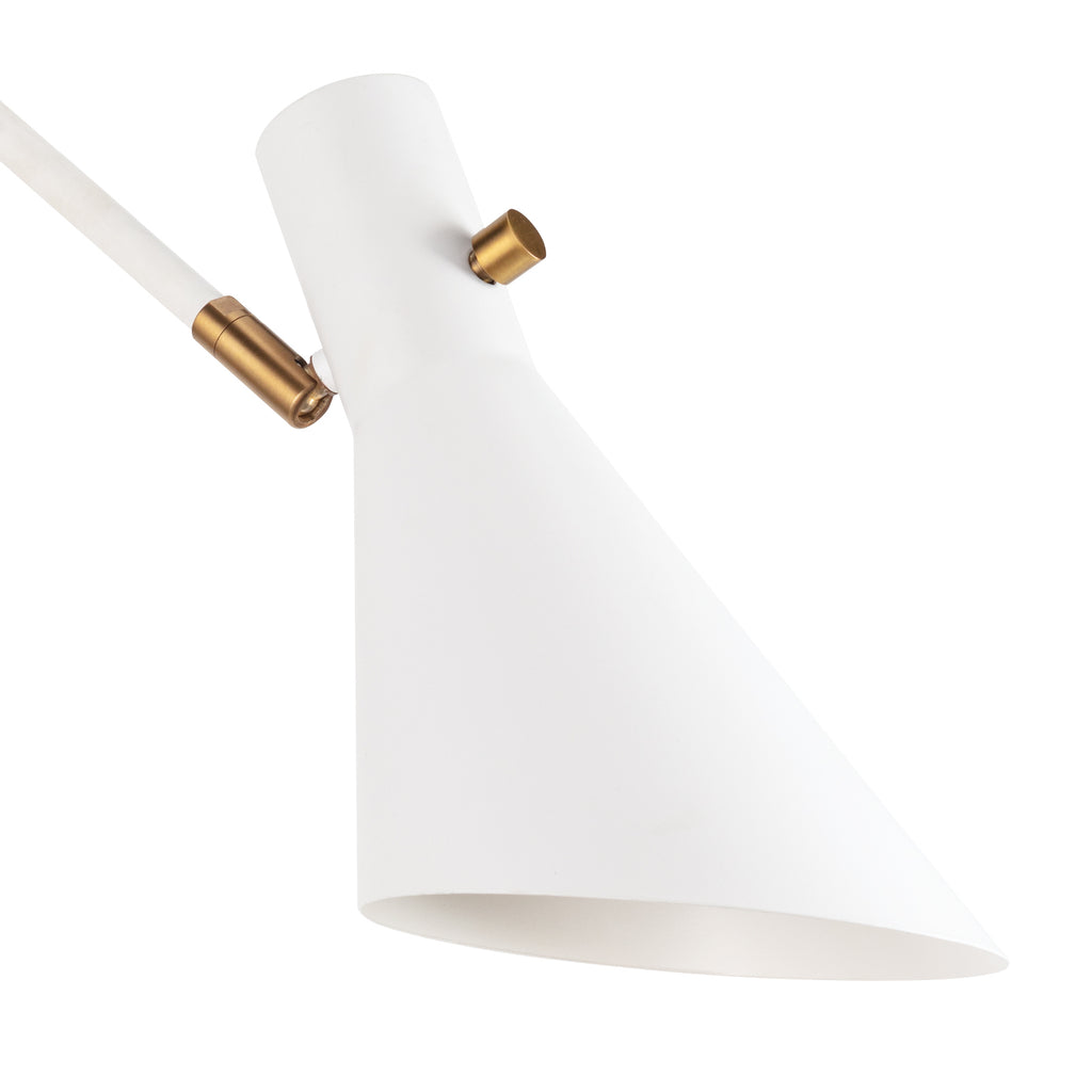 Regina Andrew Spyder Single Arm Sconce (White and Natural Brass)