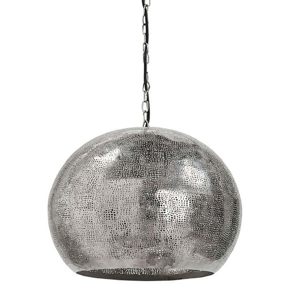 Regina Andrew Pierced Metal Sphere Pendant (Polished Nickel)