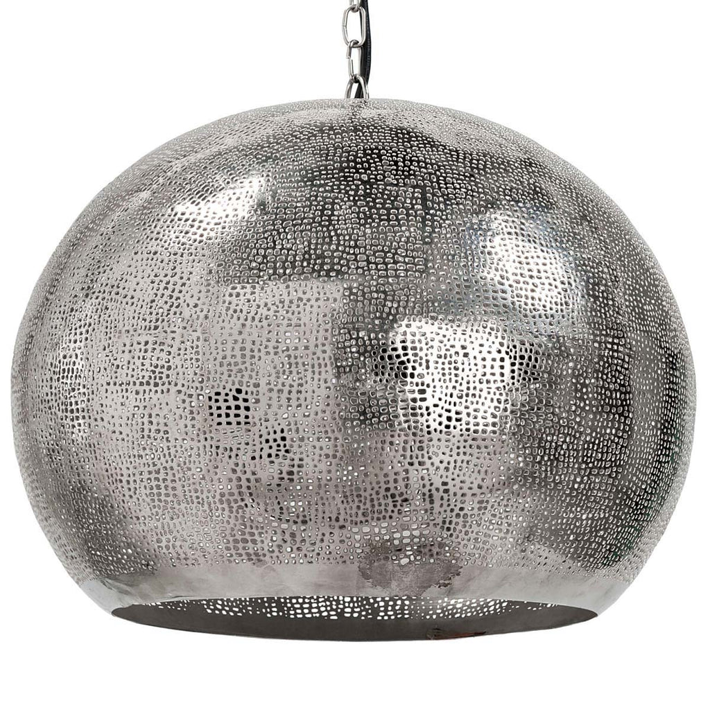 Regina Andrew Pierced Metal Sphere Pendant (Polished Nickel)