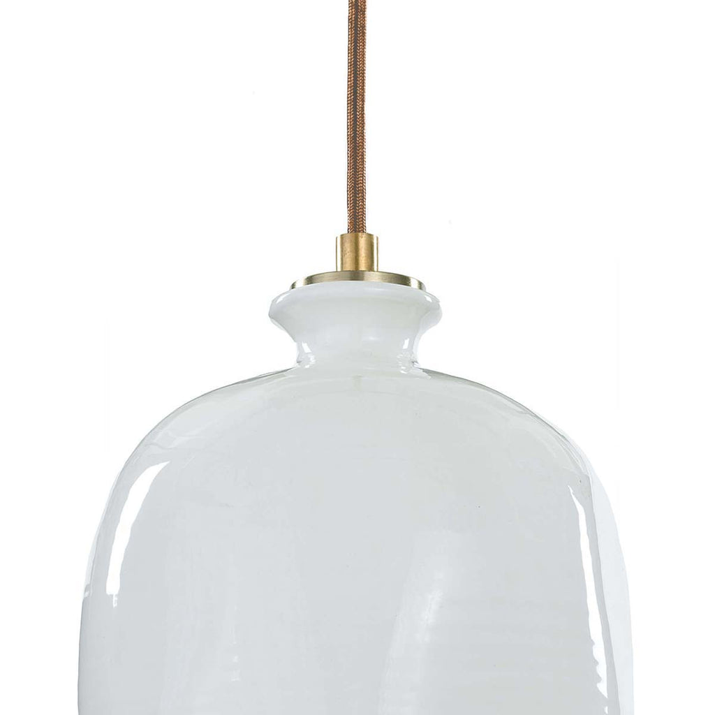 Regina Andrew Bianca Ceramic Pendant (Gloss White and Gold)