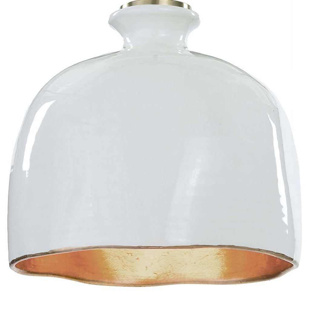 Regina Andrew Bianca Ceramic Pendant (Gloss White and Gold)