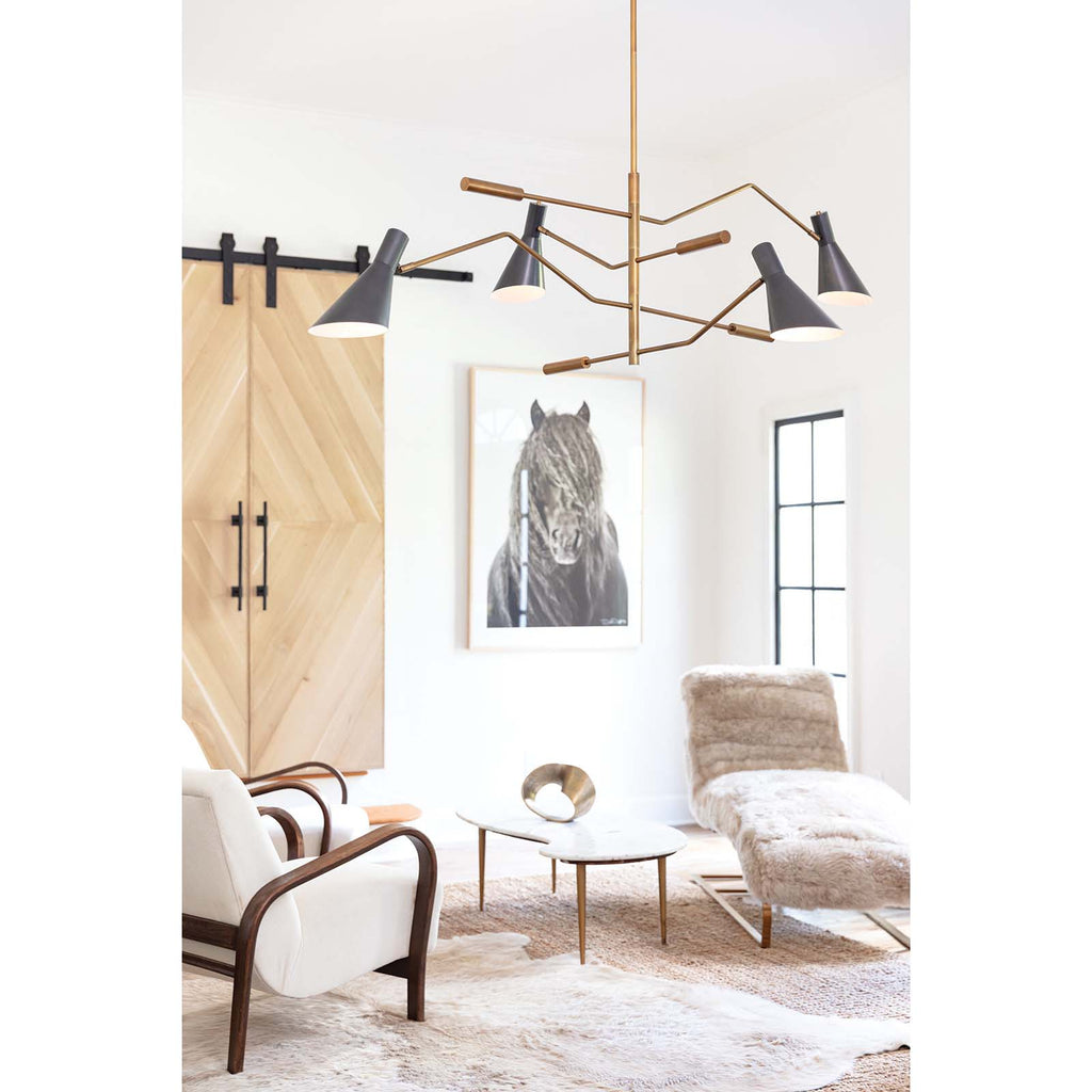 Regina Andrew Spyder Chandelier (Blackened Brass and Natural Brass)