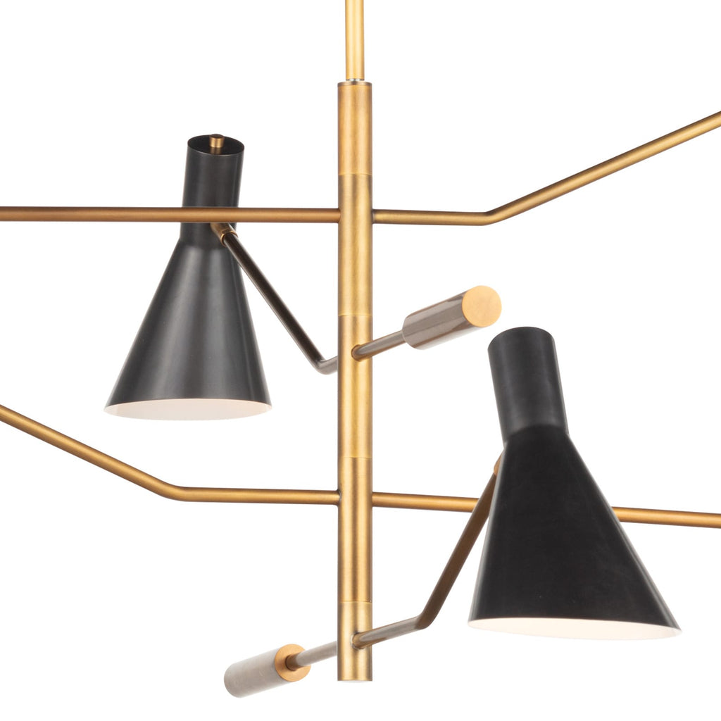 Regina Andrew Spyder Chandelier (Blackened Brass and Natural Brass)