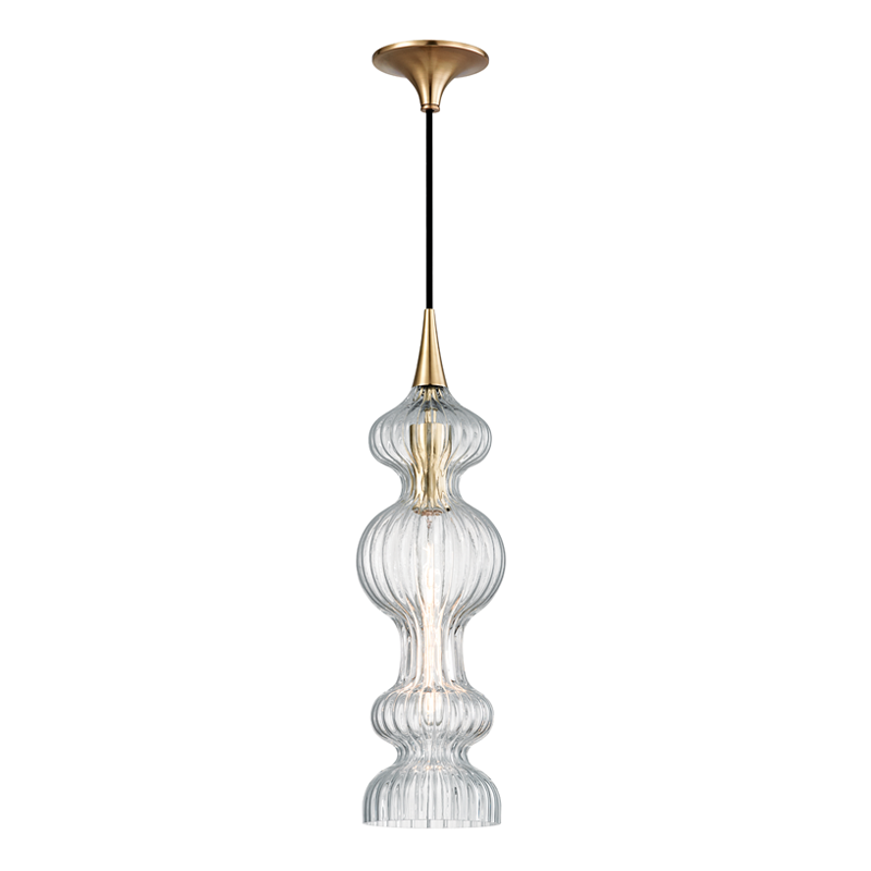 Hudson Valley Lighting 1 Light Pendant With Clear Glass - Aged Brass