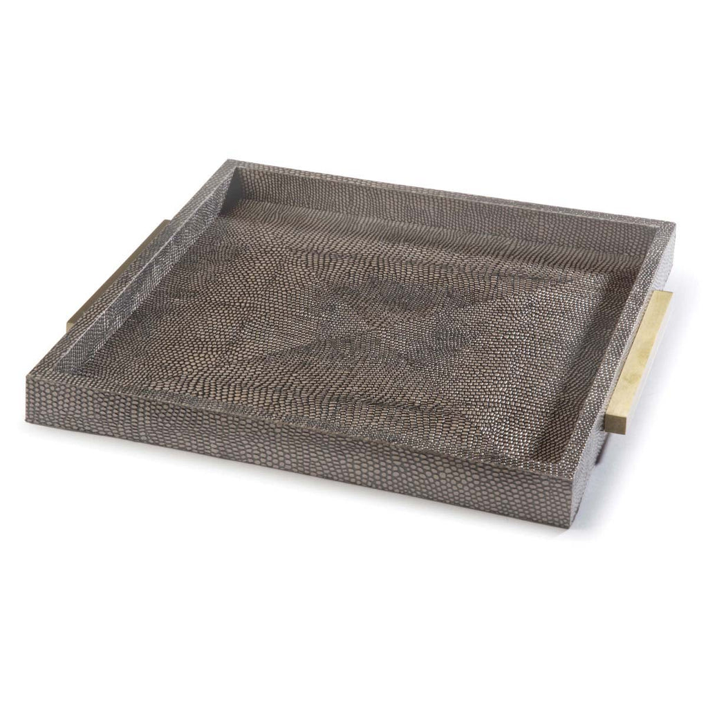 Regina Andrew Square Shagreen Boutique Tray (Vintage Brown Snake)