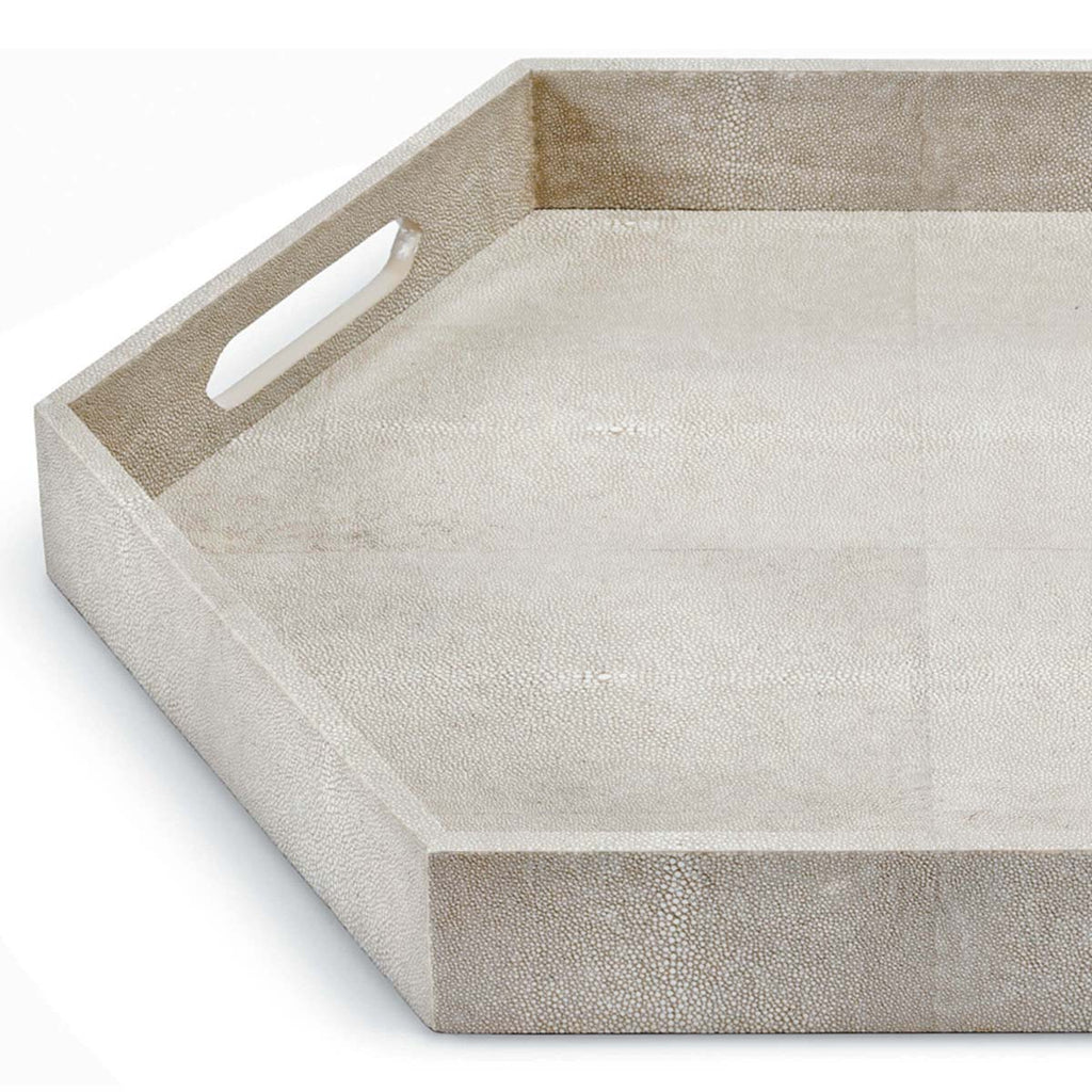 Regina Andrew Shagreen Hex Tray (Ivory Grey)