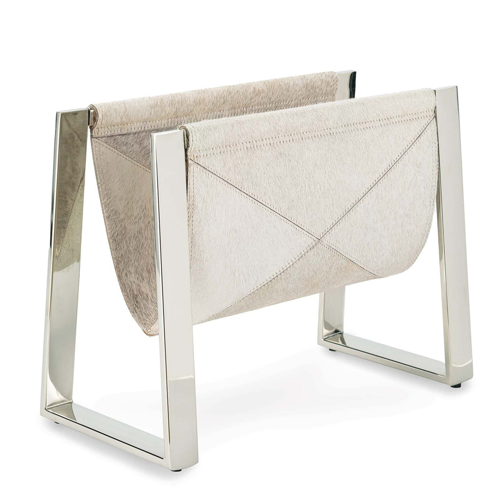 Regina Andrew Andres Hair on Hide Magazine Rack (Polished Nickel)