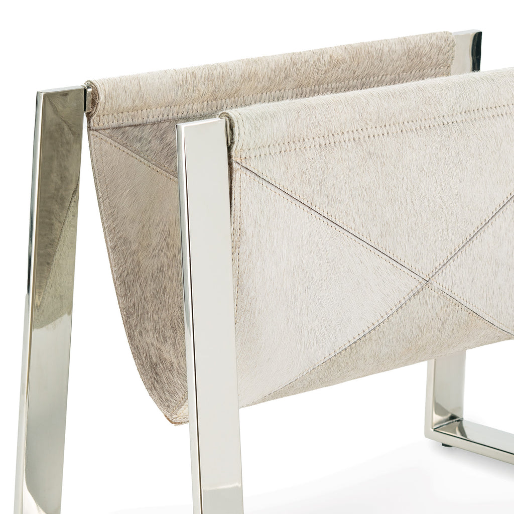 Regina Andrew Andres Hair on Hide Magazine Rack (Polished Nickel)