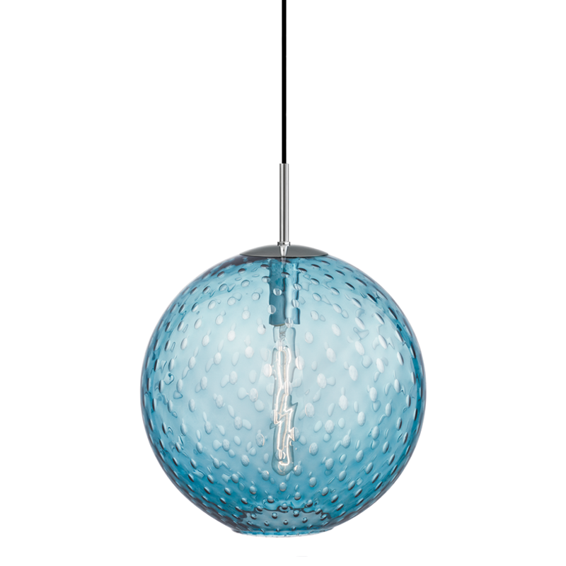 Hudson Valley Lighting 1 Light Pendant-Blue Glass - Polished Chrome