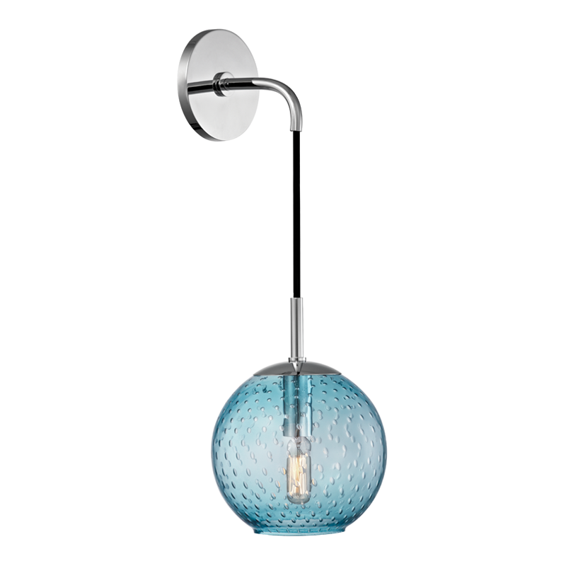 Hudson Valley Lighting 1 Light Wall Sconce-Blue Glass - Polished Chrome