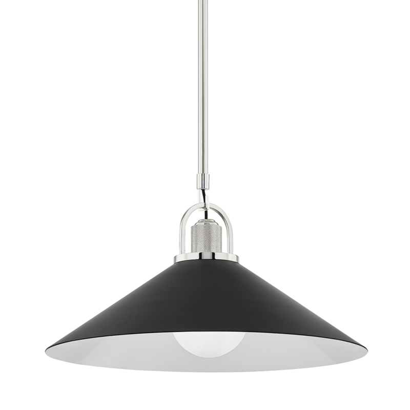 Hudson Valley Lighting 1 Light Large Pendant - Polished Nickel/Black