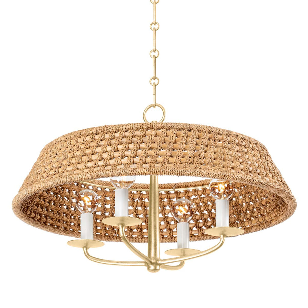 Hudson Valley Lighting 4 Light Chandelier - Vintage Gold Leaf