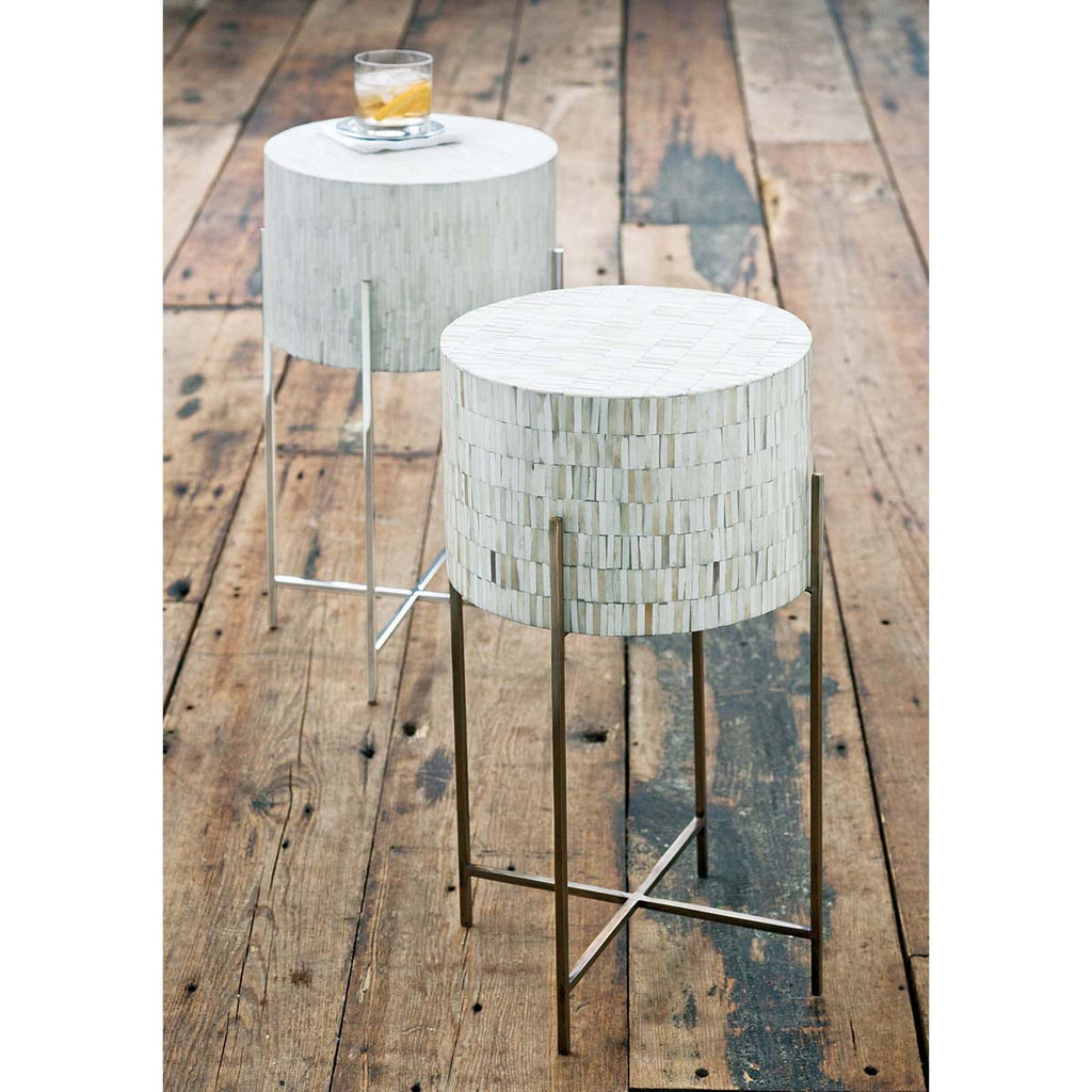 Regina Andrew Bone Drum Table (Antique Brass)