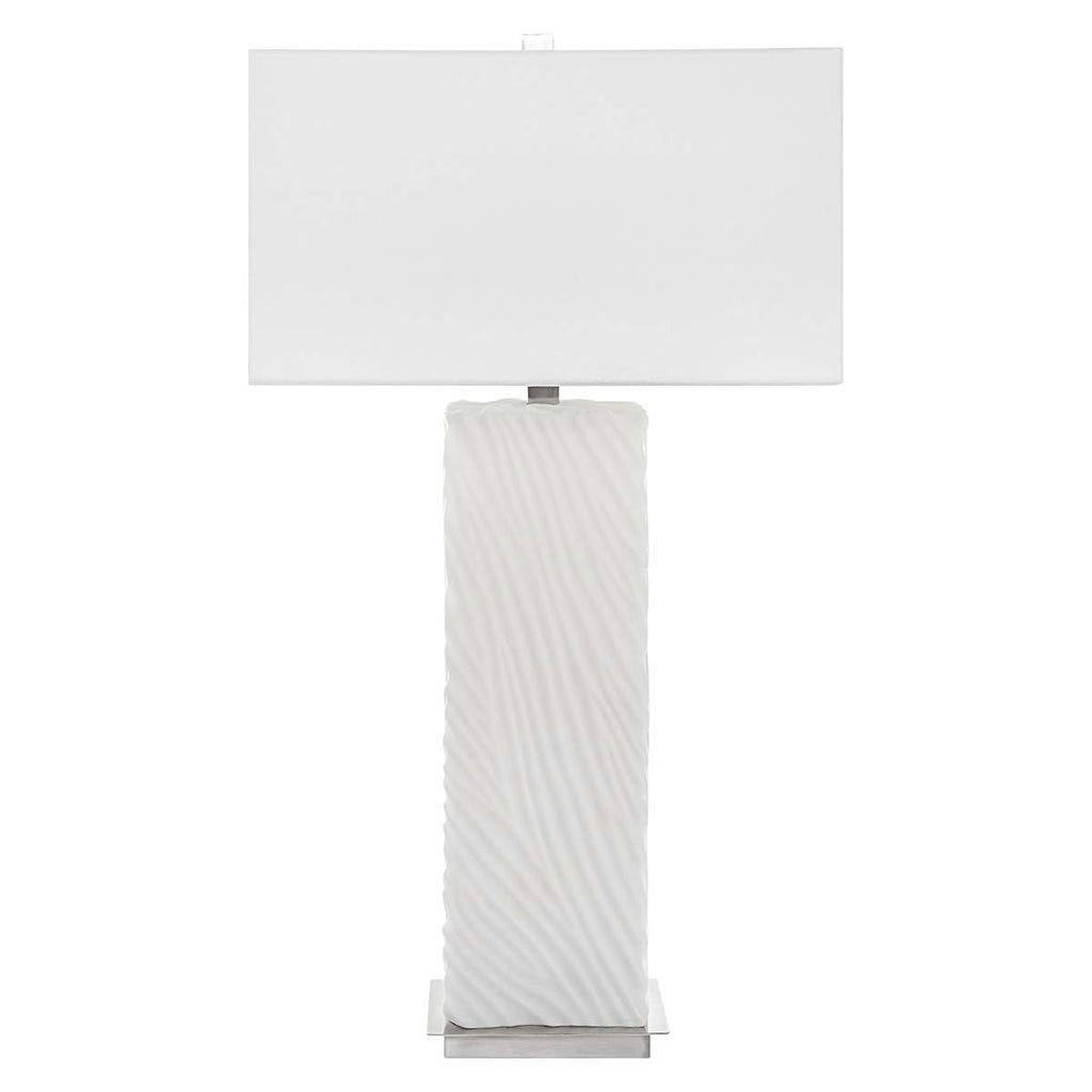 Uttermost Pillar White Marble Table Lamp