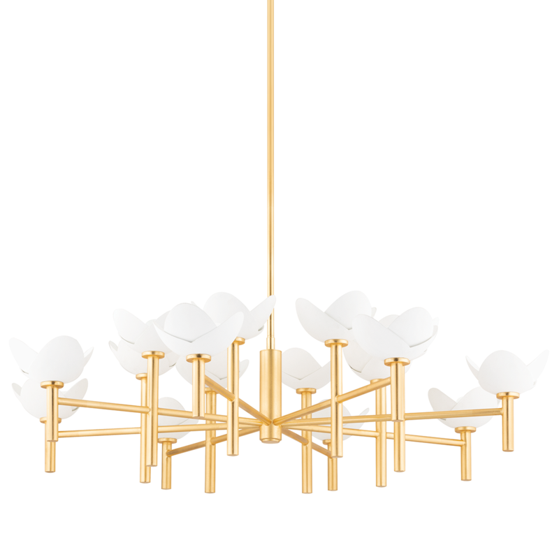 Hudson Valley Lighting 16 Light Chandelier - Gold Leaf/White Plaster