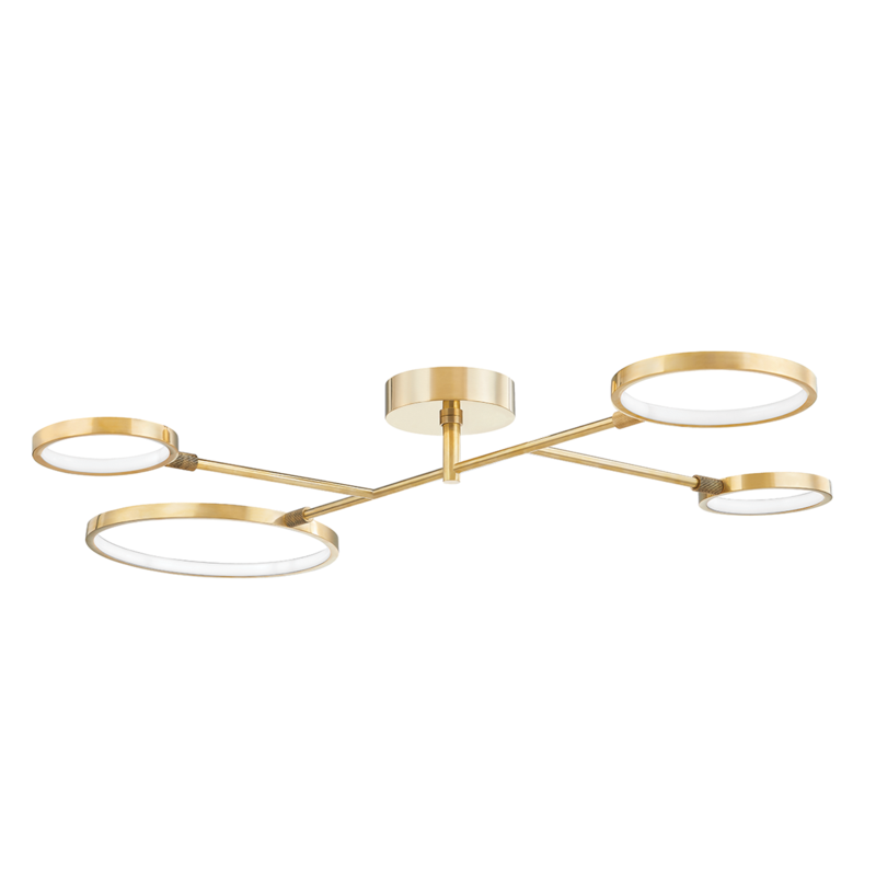 Hudson Valley Lighting 4 Light Led Flush Mount - Aged Brass